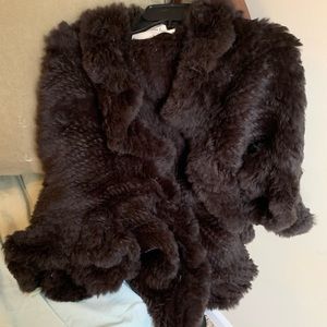Genuine rabbit fur topper by Patricia Luca One size